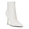 Nine West Bolana Women's Leather Ankle Boots -Nine West shop 5623212 White Leather