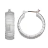Nine West Silver Tone Small Metal Hoop Earrings
