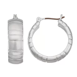 Nine West Silver Tone Small Metal Hoop Earrings