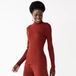 Women's Nine West Long Sleeve Mockneck Sweater -Nine West shop 5653486 Cherry Merlot