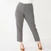 Plus Size Nine West High-Waisted Tapered Pants -Nine West shop 5657966 Navy Tan Houndstooth