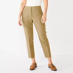 Petite Nine West High-Waisted Tapered Pants 8 Petite Nine West High-Waisted Tapered Pants -Nine West shop 5658113 Khaki