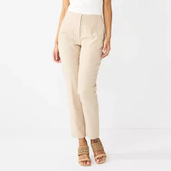 Women's Nine West High-Waisted Tapered Pants -Nine West shop 5659834 Tan Pink Plaid