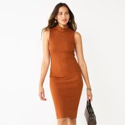 Women's Nine West Turtleneck Bodycon Dress -Nine West shop 5662329 Baked Nutmeg