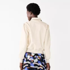 Women's Nine West Faux-Leather Aviator Jacket 10 Women's Nine West Faux-Leather Aviator Jacket -Nine West shop 5676338 ALT