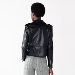 Women's Nine West Faux-Leather Moto Jacket 14 Women's Nine West Faux-Leather Moto Jacket -Nine West shop 5676864 ALT
