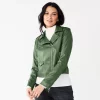 Women's Nine West Faux-Leather Moto Jacket 2 Women's Nine West Faux-Leather Moto Jacket -Nine West shop 5676864 Signature Green