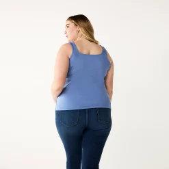 Plus Size Nine West Sculpt Squareneck Tank 13 Plus Size Nine West Sculpt Squareneck Tank -Nine West shop 5684852 ALT