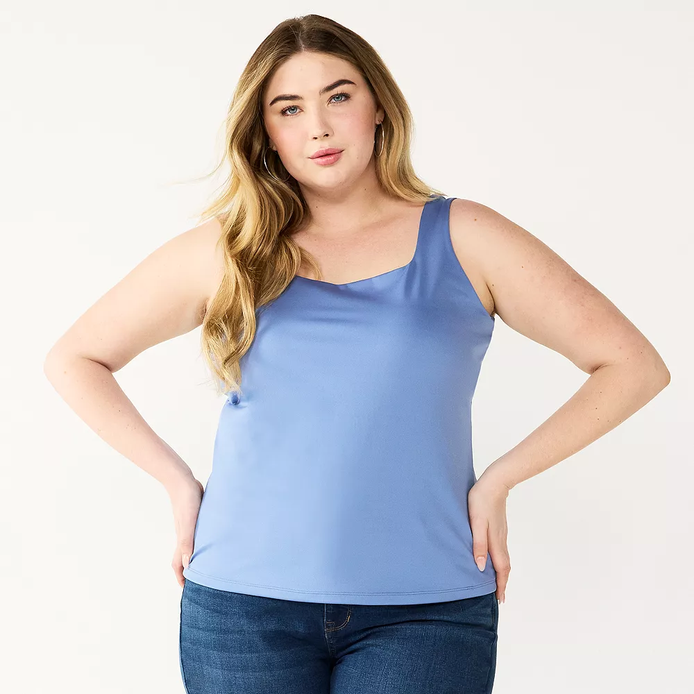 Plus Size Nine West Sculpt Squareneck Tank 4 Plus Size Nine West Sculpt Squareneck Tank - Image 2