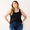 Plus Size Nine West Sculpt Squareneck Tank 1 Plus Size Nine West Sculpt Squareneck Tank -Nine West shop 5684852 Mineral Black