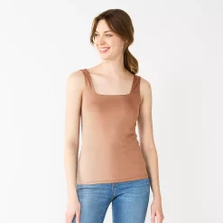 Women's Nine West Sculpt Squareneck Tank 24 Women's Nine West Sculpt Squareneck Tank -Nine West shop 5685034 Beda Tan