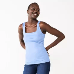 Women's Nine West Sculpt Squareneck Tank 21 Women's Nine West Sculpt Squareneck Tank -Nine West shop 5685034 Brandy Blue