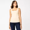 Women's Nine West Sculpt Squareneck Tank 1 Women's Nine West Sculpt Squareneck Tank -Nine West shop 5685034 Cream Tan