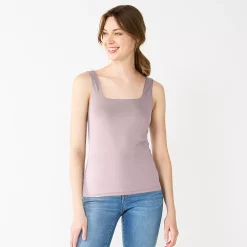 Women's Nine West Sculpt Squareneck Tank 23 Women's Nine West Sculpt Squareneck Tank -Nine West shop 5685034 Lilac Bellflower