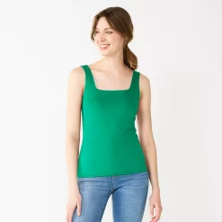 Women's Nine West Sculpt Squareneck Tank 25 Women's Nine West Sculpt Squareneck Tank -Nine West shop 5685034 Tangy Green