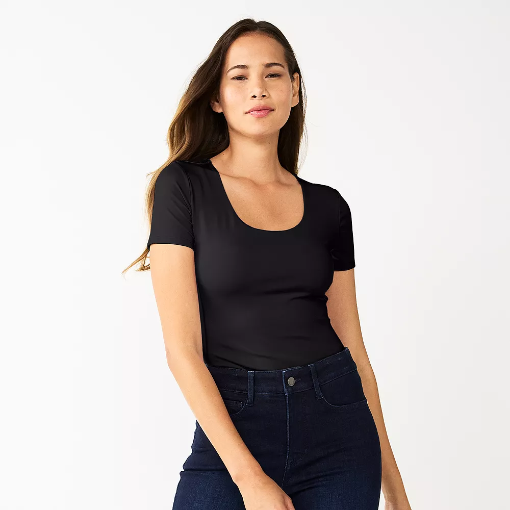 Women's Nine West Sculpt Short Sleeve Scoopneck Bodysuit 4 Women's Nine West Sculpt Short Sleeve Scoopneck Bodysuit - Image 2