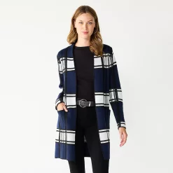 Women's Nine West Jacquard Long Cardigan 32 Women's Nine West Jacquard Long Cardigan -Nine West shop 5692188 Blue Plaid