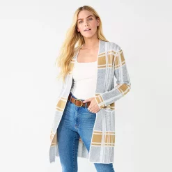 Women's Nine West Jacquard Long Cardigan 23 Women's Nine West Jacquard Long Cardigan -Nine West shop 5692188 Gray Plaid