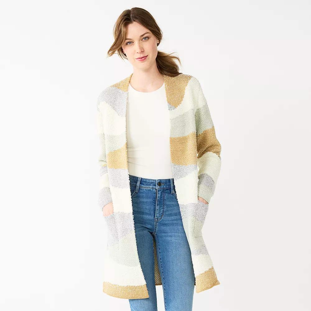 Women's Nine West Jacquard Long Cardigan 8 Women's Nine West Jacquard Long Cardigan - Image 6