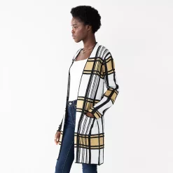 Women's Nine West Jacquard Long Cardigan 30 Women's Nine West Jacquard Long Cardigan -Nine West shop 5692188 Tan Plaid