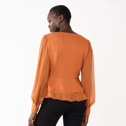 Women's Nine West Long Sleeve V-Neck Button Front Blouse 18 Women's Nine West Long Sleeve V-Neck Button Front Blouse -Nine West shop 5692662 ALT