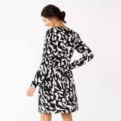 Women's Nine West Knot-Back Long Sleeve Dress -Nine West shop 5706383 ALT