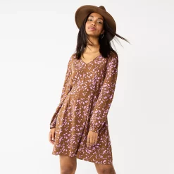 Women's Nine West Knot-Back Long Sleeve Dress