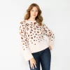 Women's Nine West Patterned Crewneck Sweater -Nine West shop 5731865 Pink Leopard