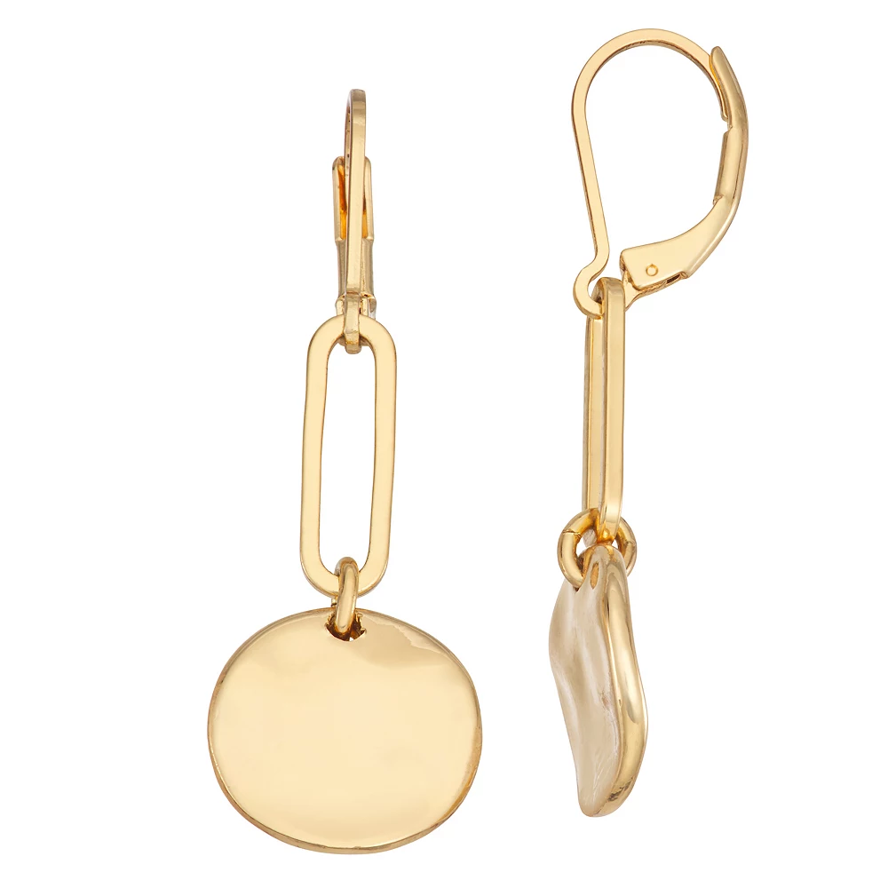 Nine West Gold Tone Wavy Double Drop Earrings 3 Nine West Gold Tone Wavy Double Drop Earrings