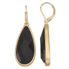 Nine West Gold Tone Black Teardrop Earrings