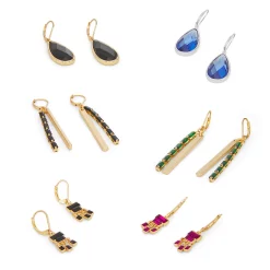 Nine West Gold Tone Black Teardrop Earrings -Nine West shop 5736982 ALT9