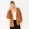 Women's Nine West Drop Shoulder Blouson Sleeve Cardigan -Nine West shop 5765002 Dark Autumn Heather