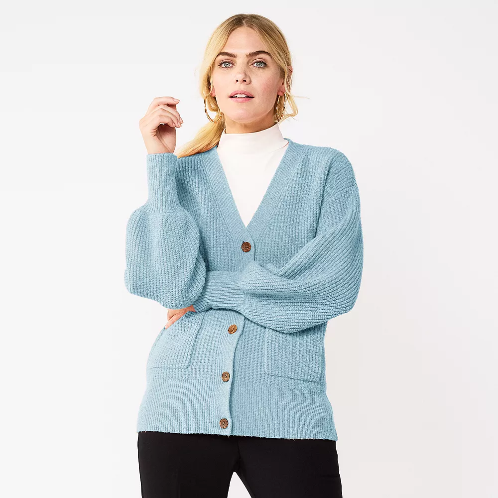 Women's Nine West Drop Shoulder Blouson Sleeve Cardigan 5 Women's Nine West Drop Shoulder Blouson Sleeve Cardigan - Image 3