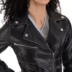 Women's Nine West Faux-Leather Biker Jacket 10 Women's Nine West Faux-Leather Biker Jacket -Nine West shop 5766199 ALT3