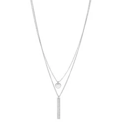 Nine West 2 Row Bar Pendant Necklace