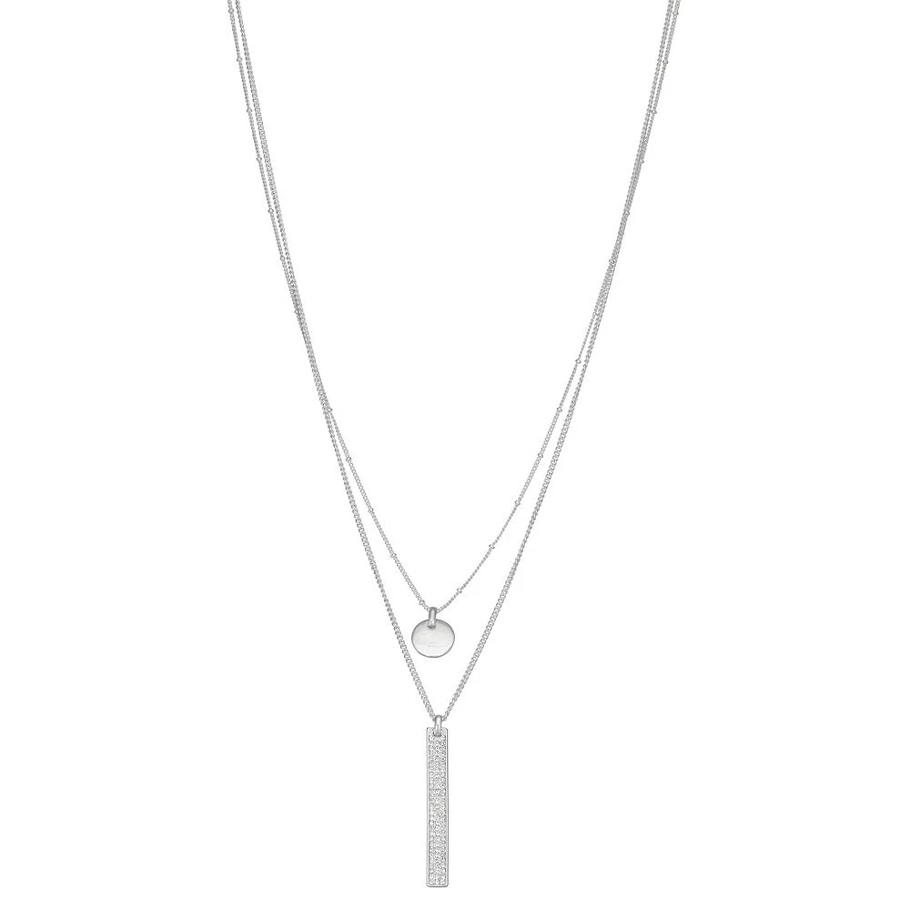 Nine West 2 Row Bar Pendant Necklace 3 Nine West 2 Row Bar Pendant Necklace