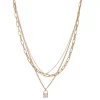 Nine West 3 Row Pave Padlock Necklace 2 Nine West 3 Row Pave Padlock Necklace -Nine West shop 5769611