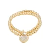 Nine West Gold Tone Heart Locket Stretch Bracelet -Nine West shop 5769713