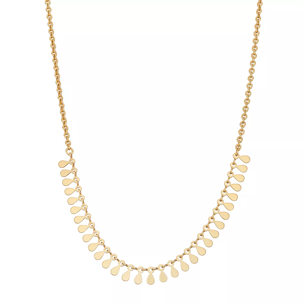 Nine West Gold Tone Shaky Frontal Necklace 3 Nine West Gold Tone Shaky Frontal Necklace