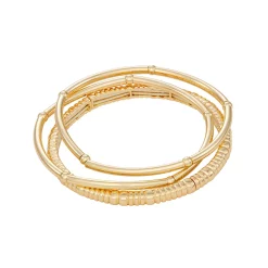 Nine West Gold Tone 3 Row Stretch Bracelet