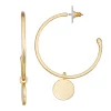 Nine West Gold Tone Circle Drop Hoop Earrings -Nine West shop 5770338