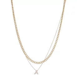 Nine West Multi-Row Initial "A" Pendant Necklace