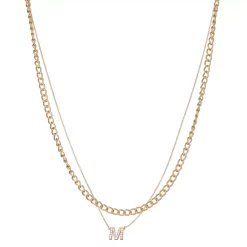 Nine West Multi-Row Initial "M" Pendant Necklace