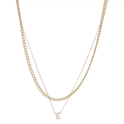 Nine West Multi-Row Initial "E" Pendant Necklace