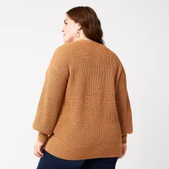 Plus Size Nine West Drop Shoulder Blouson Sleeve Cardigan 7 Plus Size Nine West Drop Shoulder Blouson Sleeve Cardigan -Nine West shop 5776691 ALT