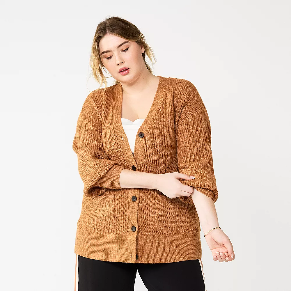 Plus Size Nine West Drop Shoulder Blouson Sleeve Cardigan 4 Plus Size Nine West Drop Shoulder Blouson Sleeve Cardigan - Image 2