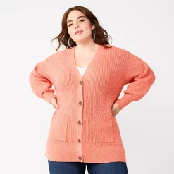 Plus Size Nine West Drop Shoulder Blouson Sleeve Cardigan