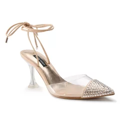 Nine West Haina Women's Ankle Wrap Rhinestone High Heels 8 Nine West Haina Women's Ankle Wrap Rhinestone High Heels -Nine West shop 5776705 Beige