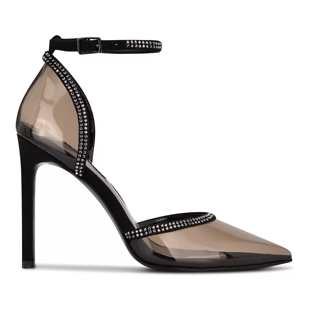 Nine West Tootsie Women's Ankle Strap Rhinestone High Heels 6 Nine West Tootsie Women's Ankle Strap Rhinestone High Heels - Image 4