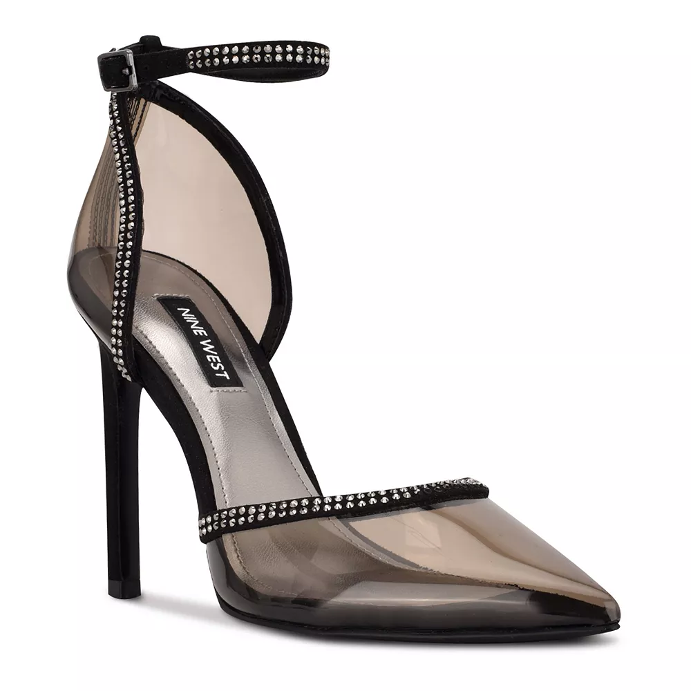 Nine West Tootsie Women's Ankle Strap Rhinestone High Heels 4 Nine West Tootsie Women's Ankle Strap Rhinestone High Heels - Image 2
